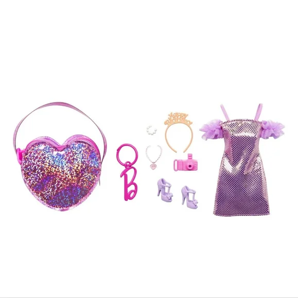 BARBIE Doll Clothes Accessory Pack with Clip-on Bag, Birthday Outfit and 5 Theme - Picture 4 of 4